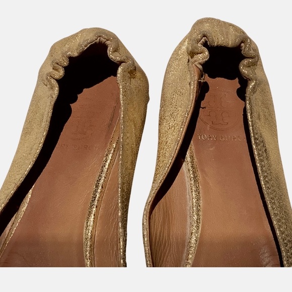 Tory Burch Reva Metallic Gold Leather Espadrilles - Picture 8 of 8